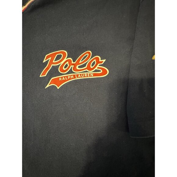 Polo Ralph Lauren V Neck Short Sleeve Shirt Bear Mens Large #67 Baseball Tee - Picture 4 of 9